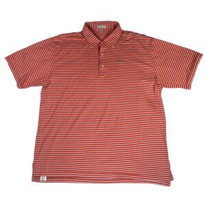 Peter Millar Striped Polo Shirt Orange XXL Old Tag Cotton Preppy Golf *PLS READ*